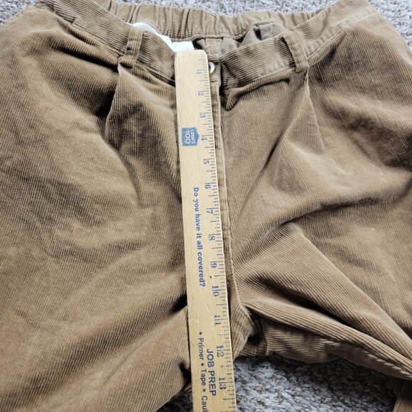 LL Bean Corduroy Pants Women's 14 M Tall Brown Curvy Fit Pleated Trousers - Picture 5 of 9
